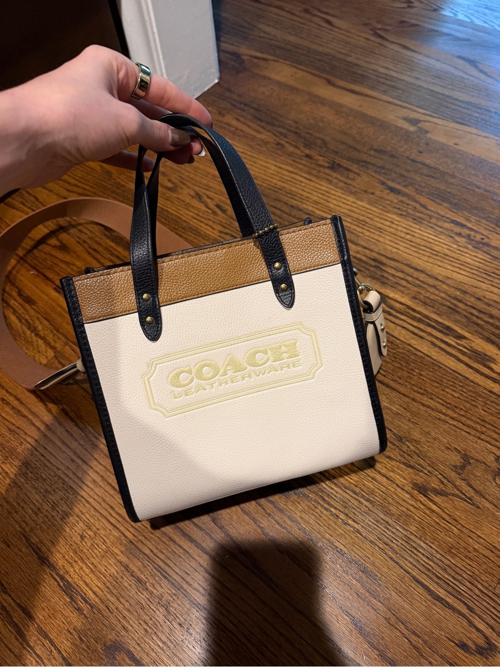 Coach Cream, Brown & Black Mini Tote